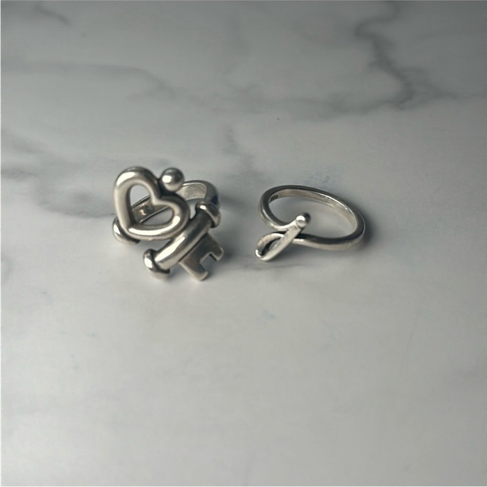 James Avery heart ring and j ring size 5